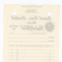 Smart Bros. Limited: Florists Invoice, 1960s reverse of A